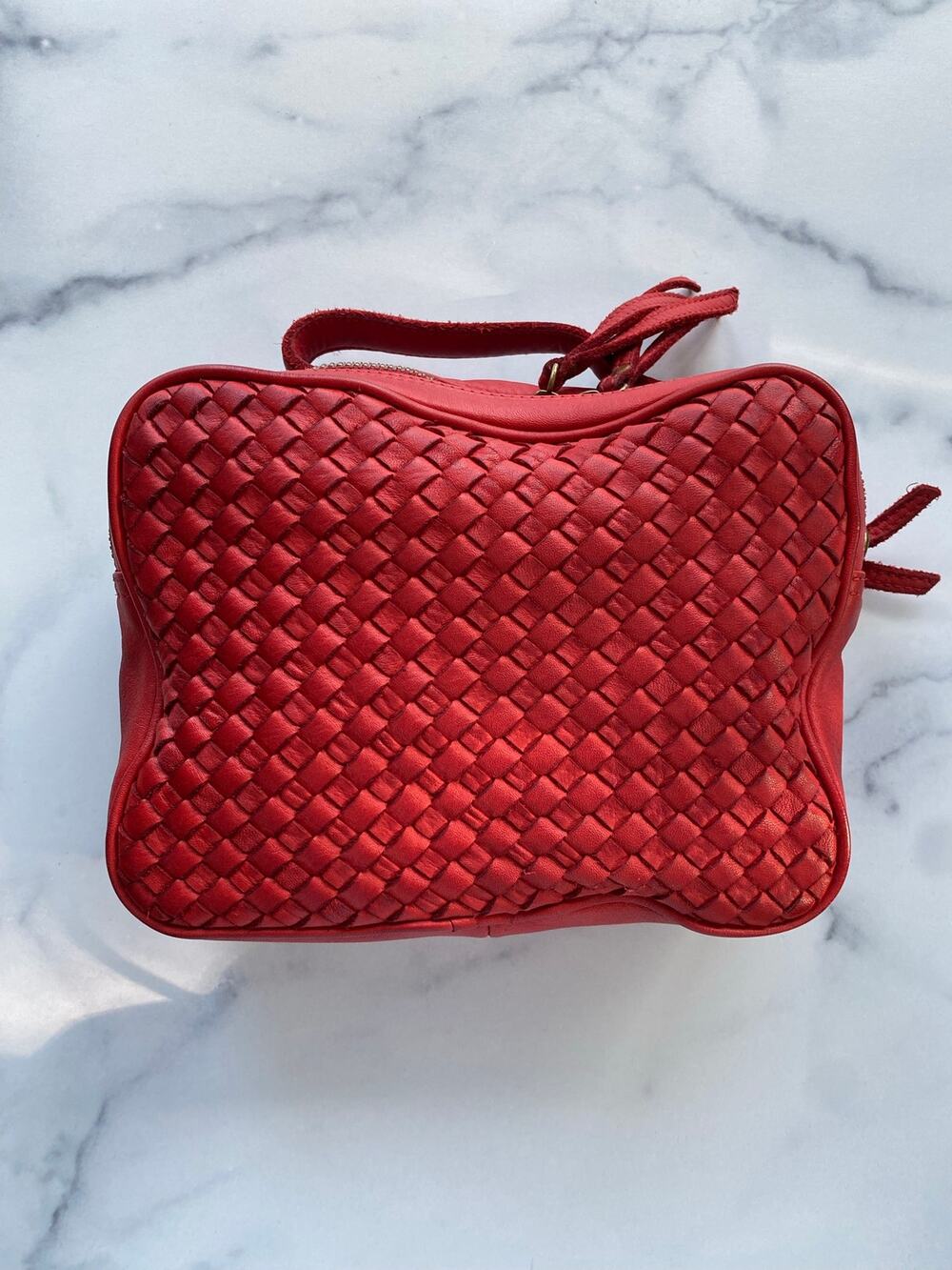 Sundance Distressed Red Leather Crossbody Bag NWOT